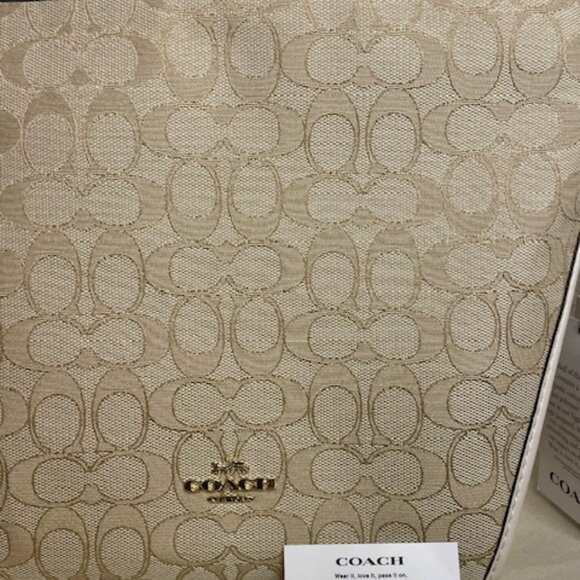 Coach Purse Bag Light Khaki Chalk Small Dufflette NWTs SIG Classic Beauty - Picture 10 of 12